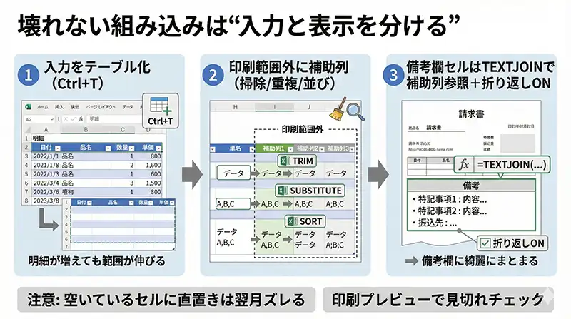 請求書テンプレ組み込み_補助列3ステップ